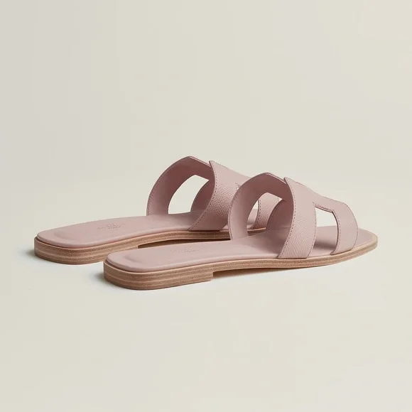 NWT Hermès Epsom Oran Sandals in Rose Porcelaine SZ 40